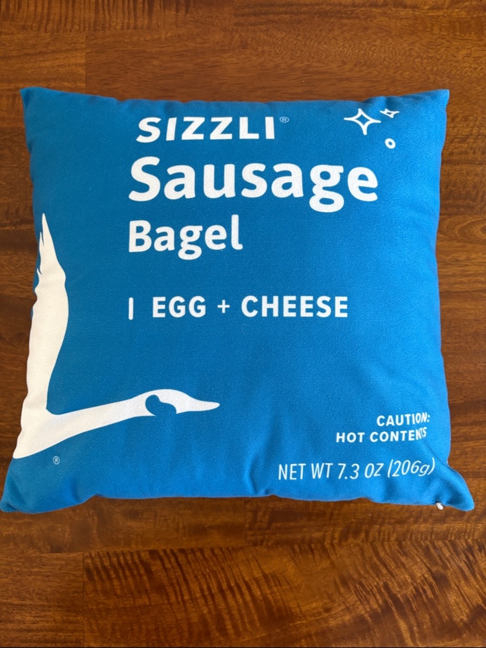 New Wawa Logo Sizzli Sausage Bagel Throw Pillow
